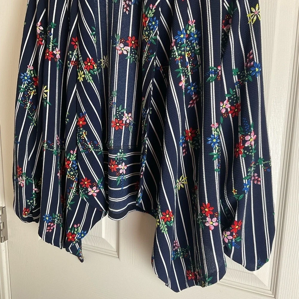 Jon & Anna Floral & Striped Open Front Cardigan size medium